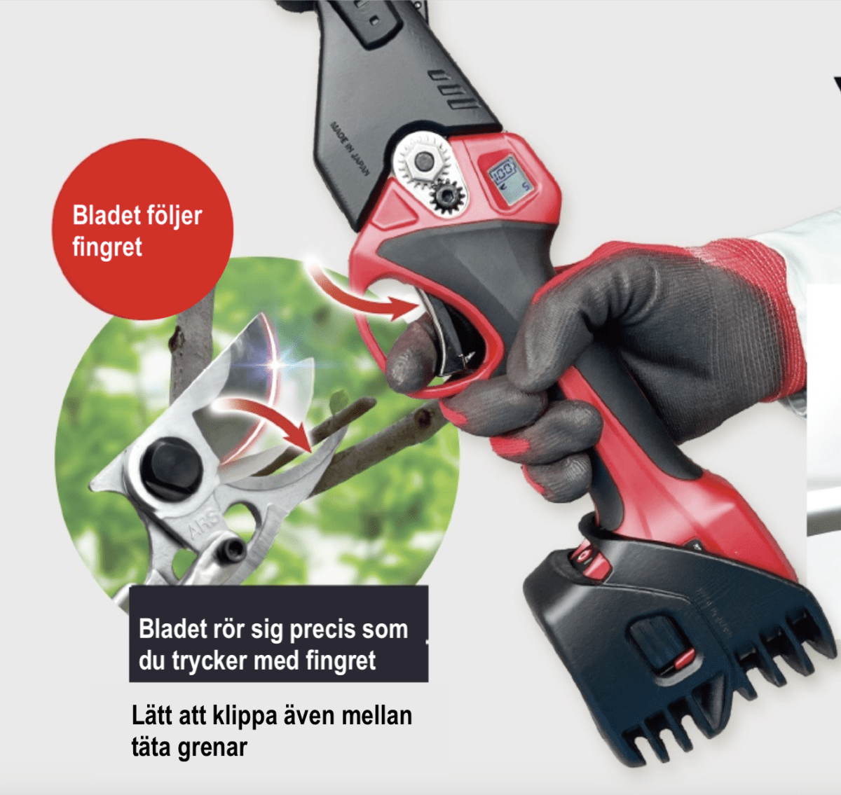 ARS Batteridriven stångsekatör med roterb.skaft 2,3m/20mm