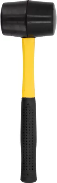 Gummiklubba solid svart/gul, 56 mm diam. 630g