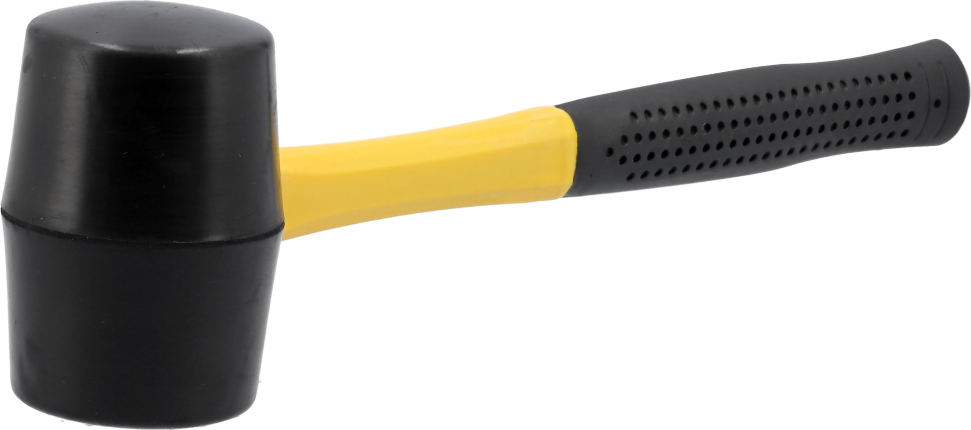 Gummiklubba solid svart/gul, 56 mm diam. 630g