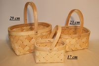 Korgar med handtag 3 pack (29, 23 och 17 cm)