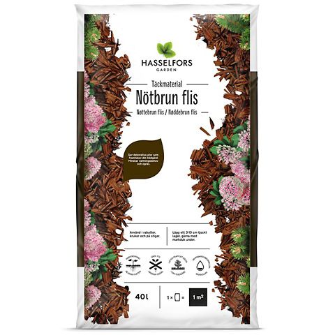 Hasselfors Flis, dekoration nötbrun 40L