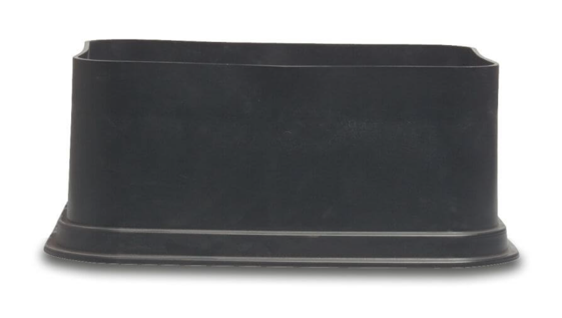 Rekantgulär ventilbox förlängare PP svart type VBA-07777