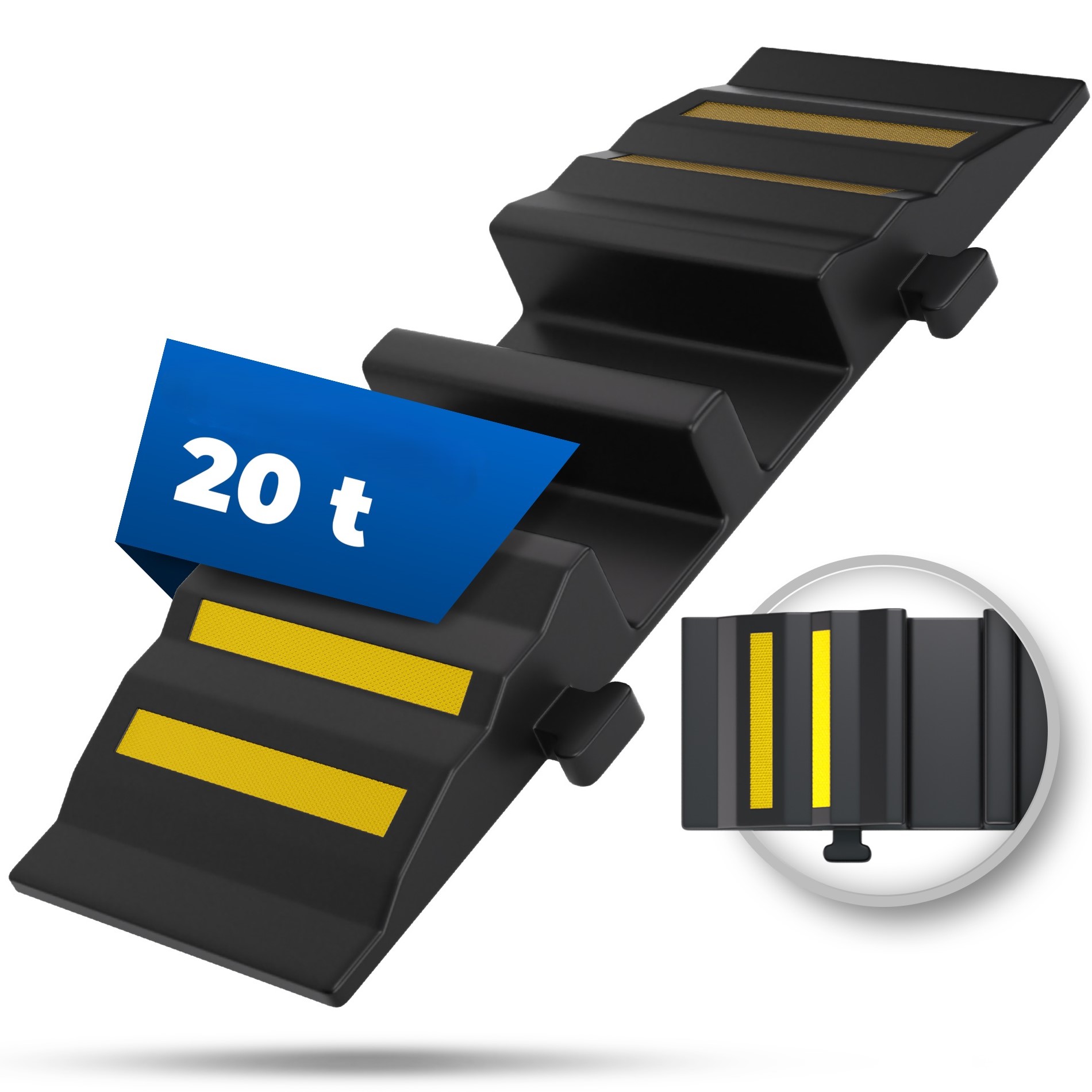 Överkörningsskydd för slang/kabel, 2 kanaler. Max 20 ton