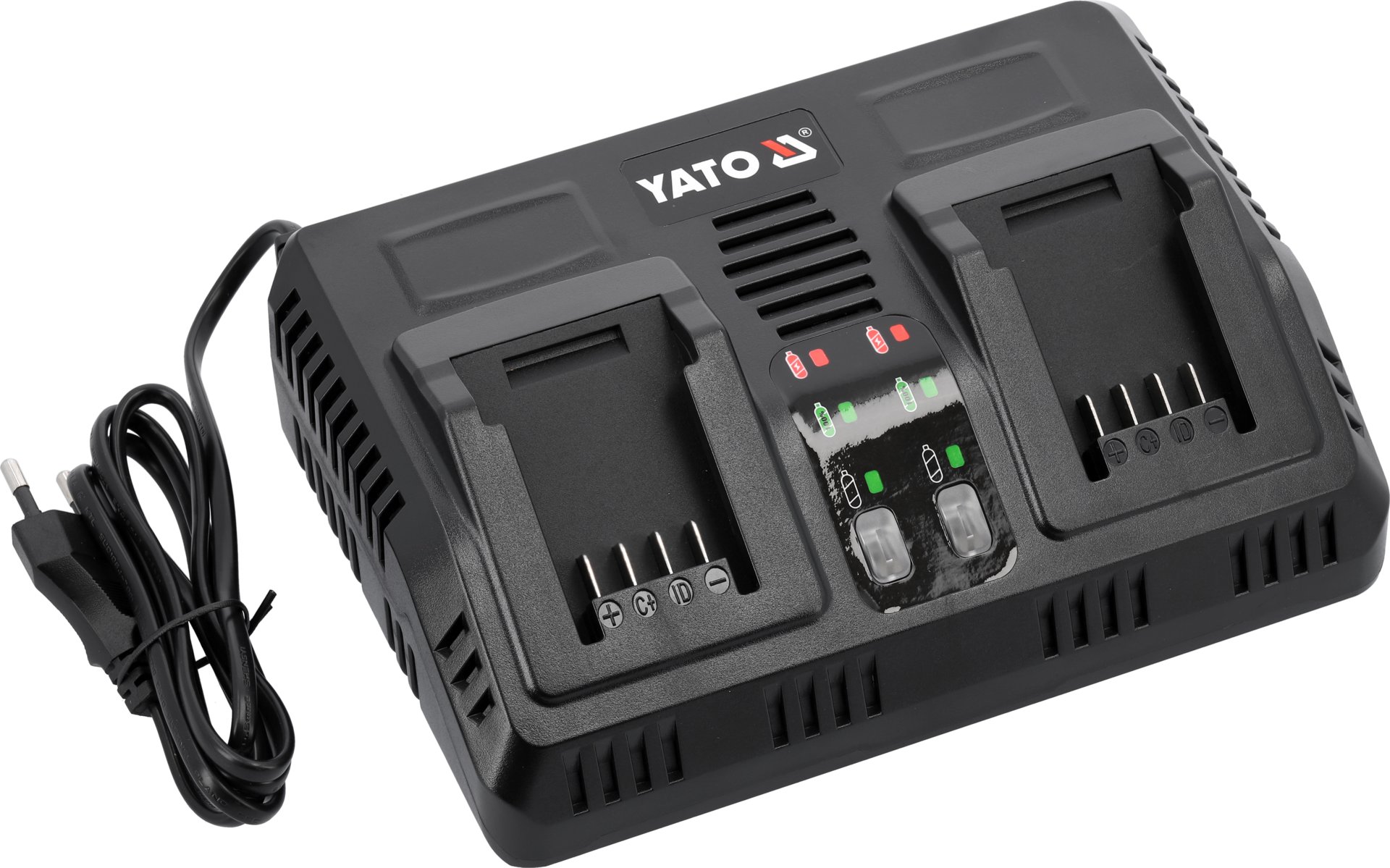 Laddare för dubbla batterier till Toya 18V, 2,4A