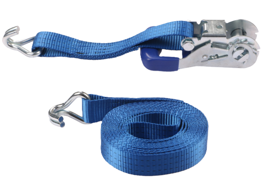 Spännbandsset 38mm med krok. Längd 0,3+4,7m. 1500 daN