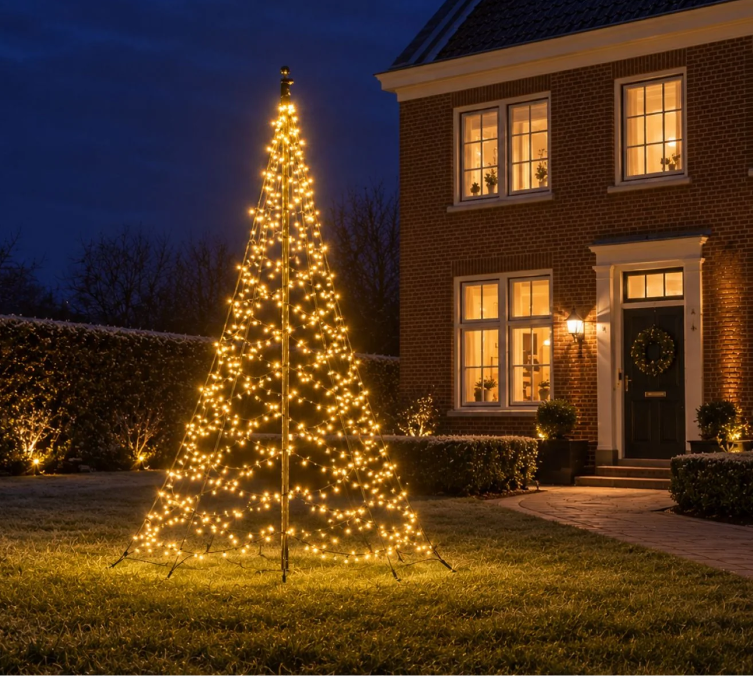 Fairybell Ljusgran Std 3m-480 LED (varmvit), med stolpe