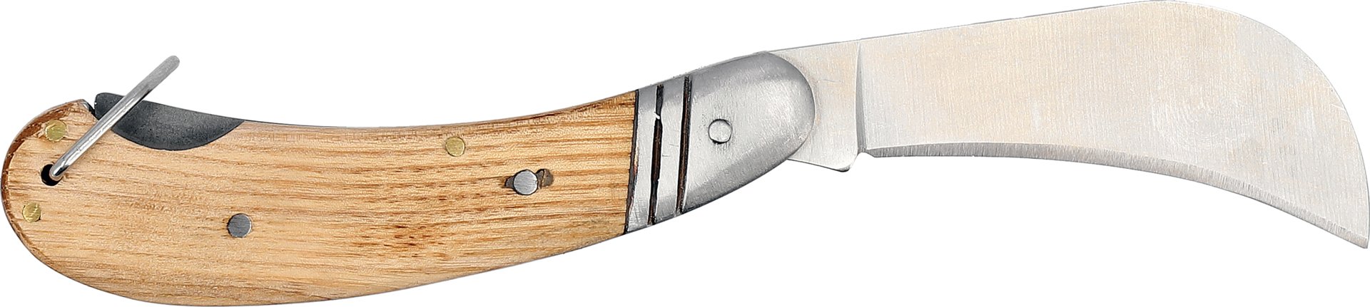 Ympkniv med infällbart blad och trähandtag