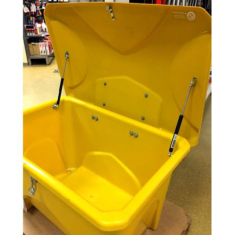 Redskapslåda  280L m gasdämpare /exenterlås GUL