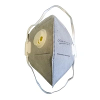 Partikelfiltermask FFP-2 med ventil, dubbla resår, grå