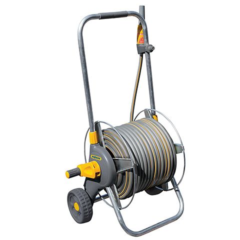 Slangvagn metall m. 30m monterad slang 12,5mm+ kopplingar