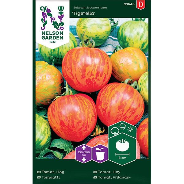 Tomat, Frilands-, Tigerella, Strimmig, v17