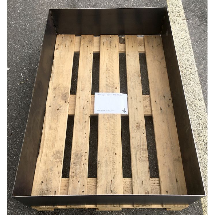 Pallkrage i Corten 120x80x25