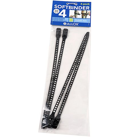 Softbinder 7/260mm, 4 pin/pack, svart