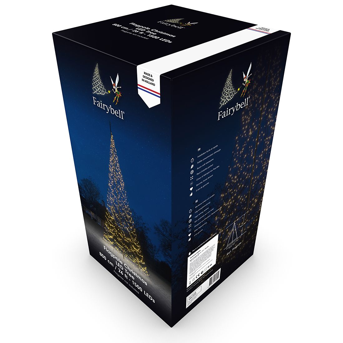 Fairybell Ljusgran 8m-1500 LED (varmvit), utan stolpe
