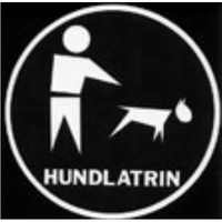 Dekal Hundlatrin - Transparent med vit text