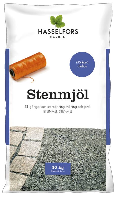 Hasselfors Stenmjöl mörkgrå 20kg (hel pall 42 st)