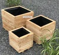 Träblomlåda Fyrkantig, Lärkträ 60x60x60 cm (132L)