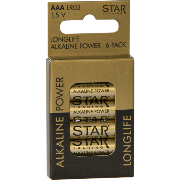 Batteri AAA 1,5V POWER ALKALINE 6-pack