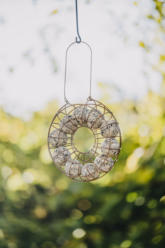 Fågelmatare talgboll Circle rost Ø24cm