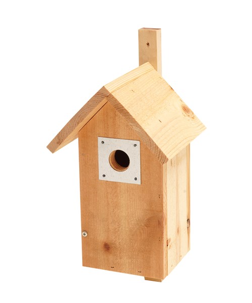 Fågelholk med hackskydd & sadeltak, hål 35mm