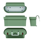 Cassetta Cleo Ringhiera Balkonglåda Grå-Grön 50x23x23 inkl hållare