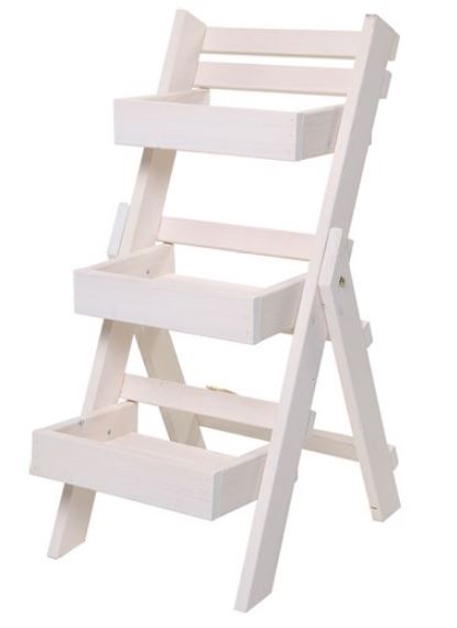 Planteringshylla i trä (vit), 65x95x50cm