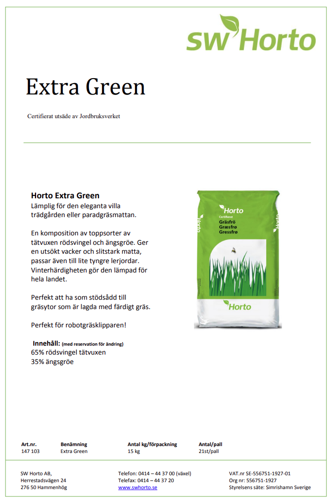 Gräsfrö Horto Extra Green