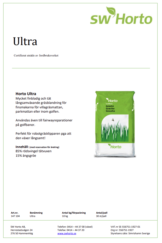 Gräsfrö Horto Ultra 15 kg