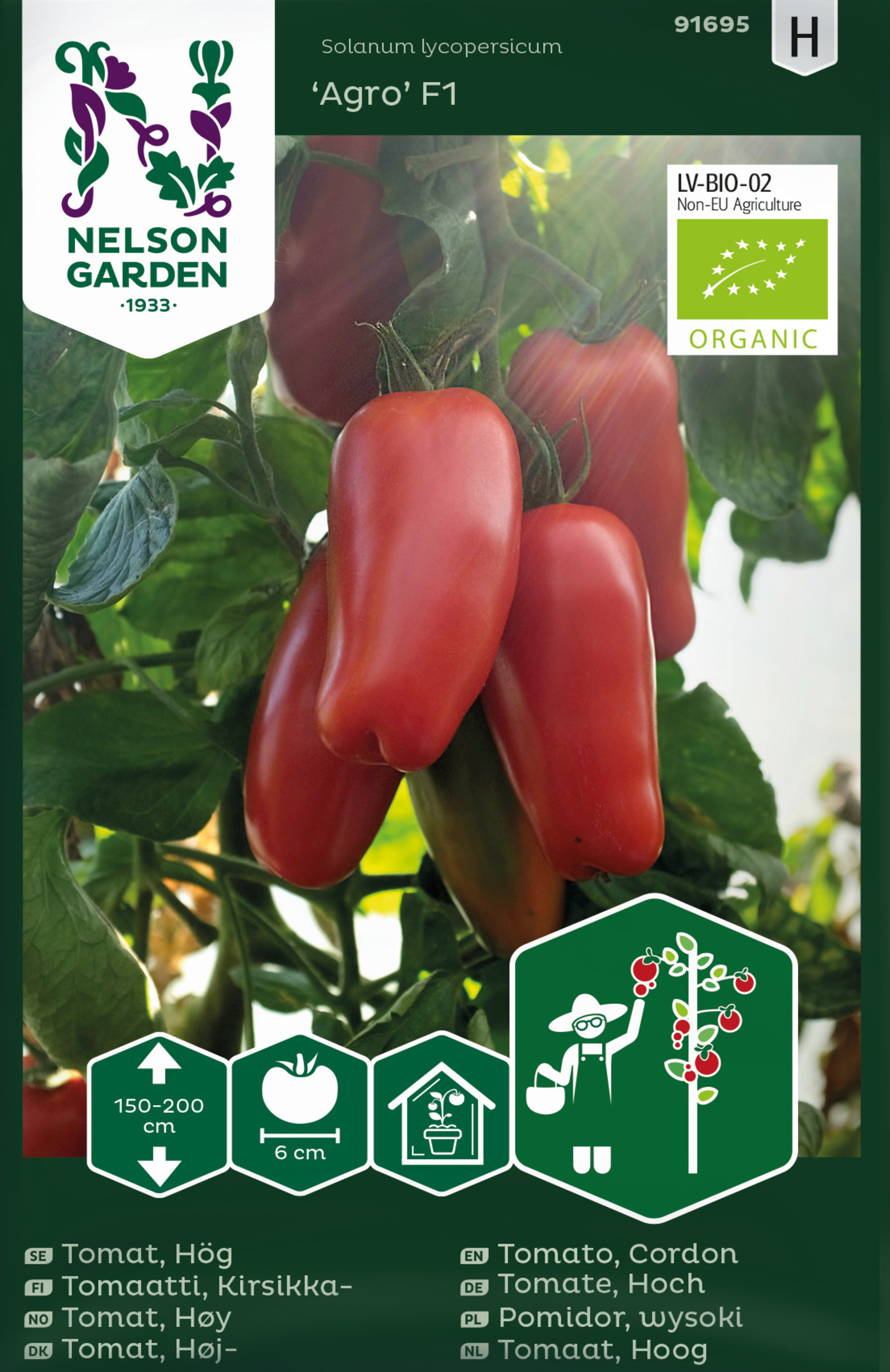Tomat, Hög, Agro F1, Organic, v16