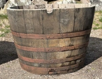 Halvt whiskyfat Ek 250 liter - hög modell