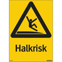 Varningsskylt Halkrisk 210x297mm, plast