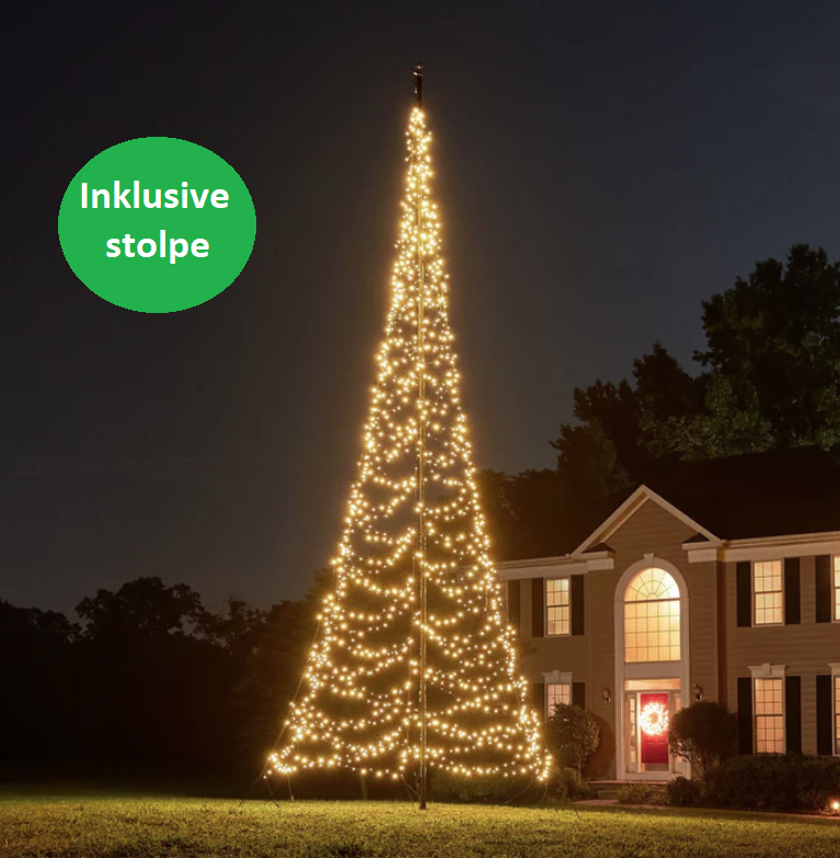 Fairybell Ljusgran 8m-1500 LED (varmvit), inkl. stolpe