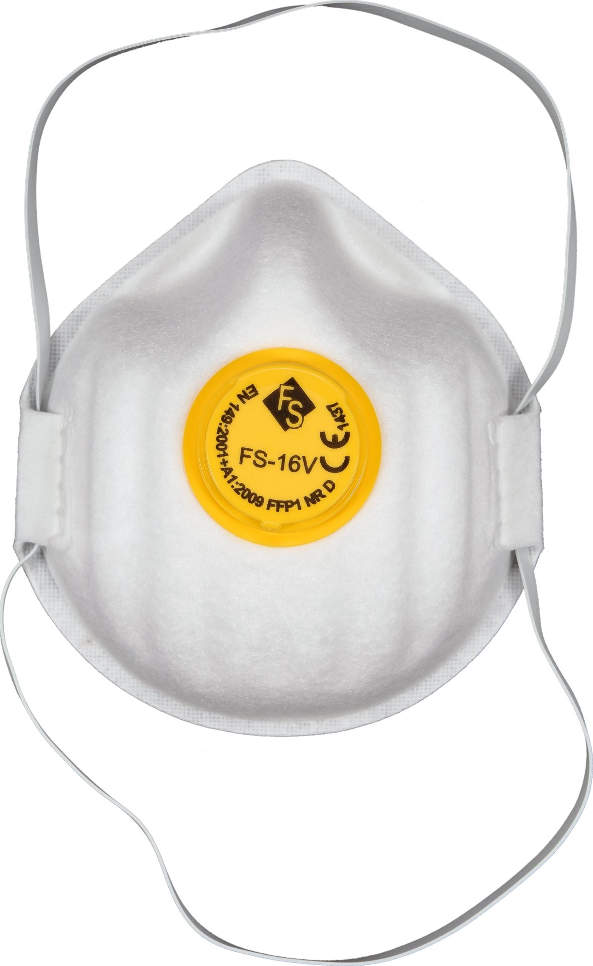 Partikelfiltermask FFP-1 med ventil, dubbla resår, vit